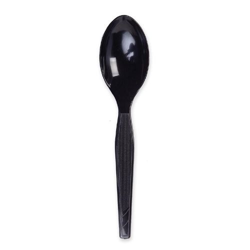 Dixie Foods Plastic Heavy/Medium Weight Spoon - 1000/Bx - Black
