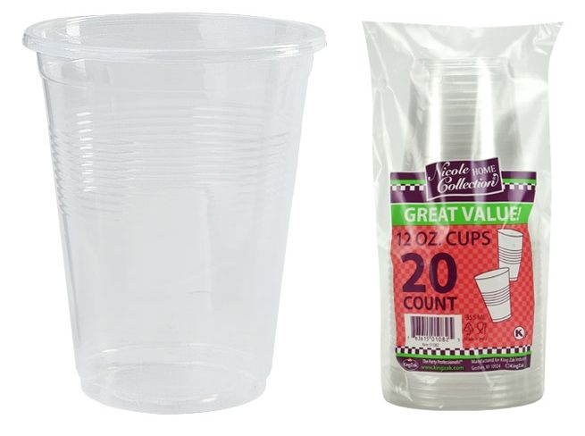 12 Oz. Soft Clear Cups 20-Packs - Nicole Home Collection