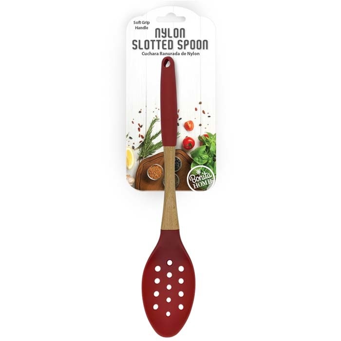 Nylon Slotted Spoons - Red, 13.11"