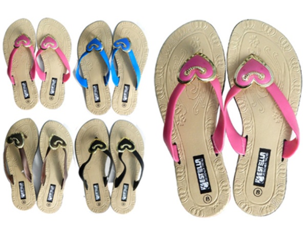 Women's Heart Embellished Thong Sandals Sizes 5-10