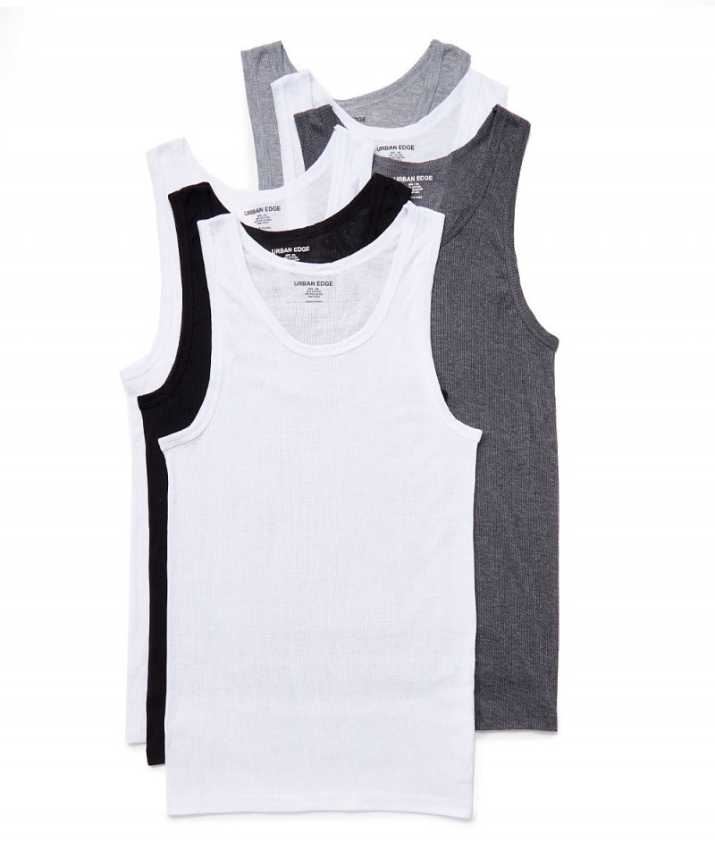 Men's Ribbed Tank Tops - Assorted Colors, M-2Xl, 6 Pack