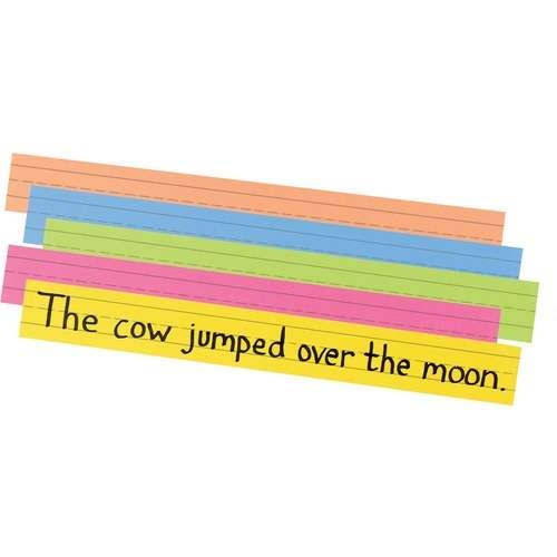 Sentence Strips - Bright Colors, 1.5" Single Line Ruled, Dual Sided