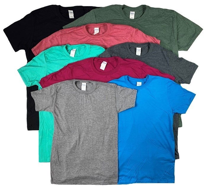 Gildan's Irregular Crew Neck T-Shirts - Assorted, Xl