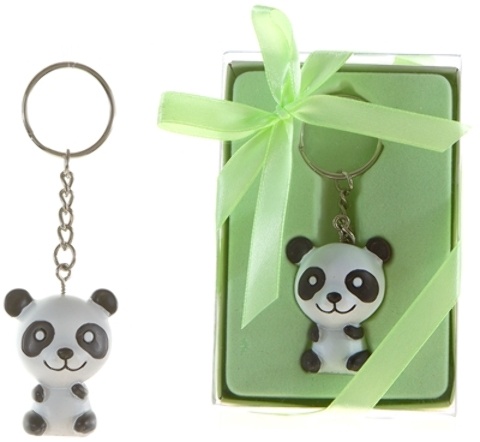 Baby Panda Poly Resin Key Chain In Gift Box
