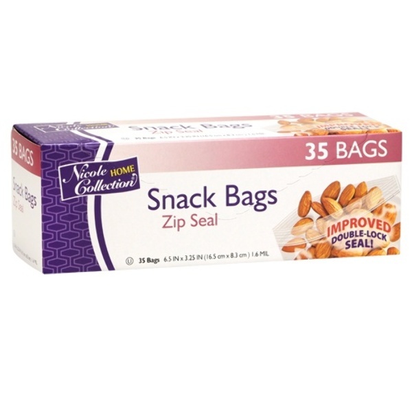 Snack Bags - Zip Seal Bags - 35-Packs - Nicole Home Collection