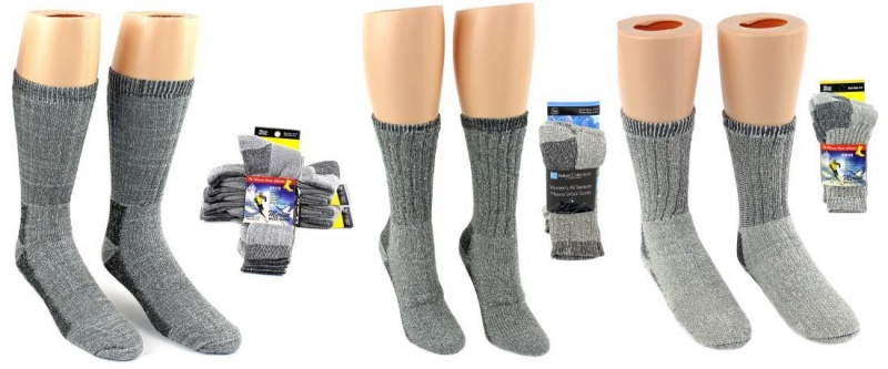 Thermal Merino Wool Crew Socks For The Family - 2-Pair Pack