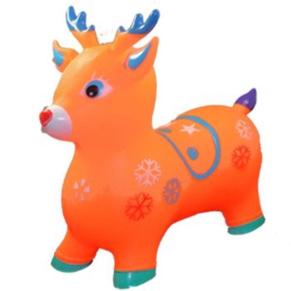 Inflatable Jumping Orange Deer Toy Balloon With Music