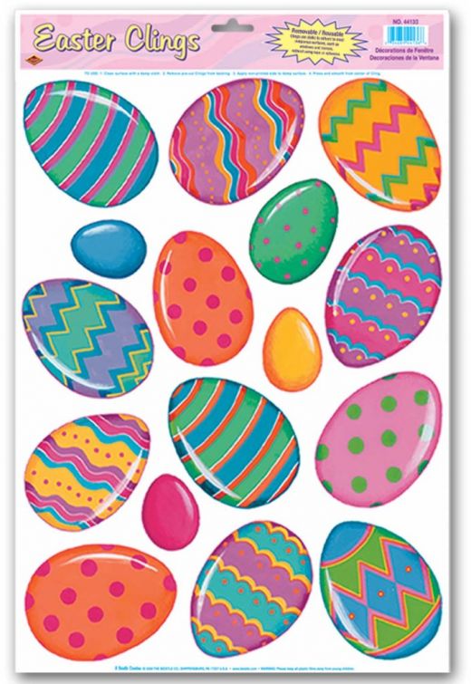Color Bright Egg Clings - 16 Stickers, Removable