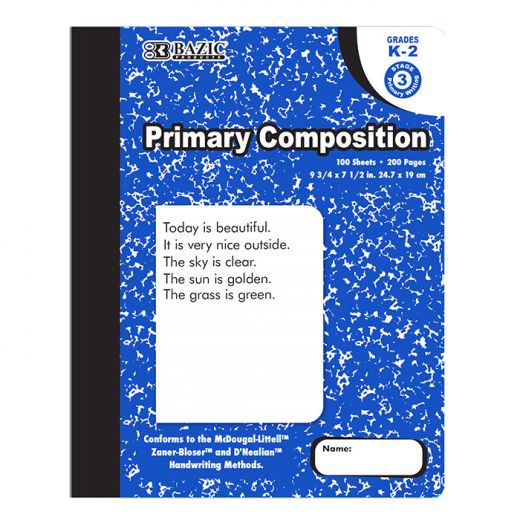 Marbled Primary Composition Books - 100 Sheets, Blue