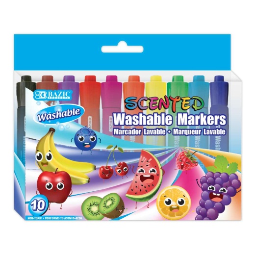 Scented Markers - Washable, 10 Scents