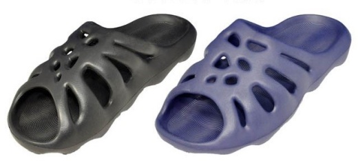 Men's Web Top Slides - Black, Navy, Size 7-13