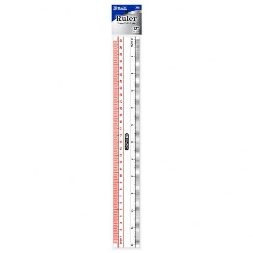 12" Plastic Rulers - Transparent