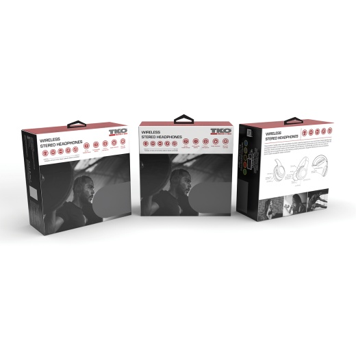 Wireless Stereo Headphones - Foldable, Black