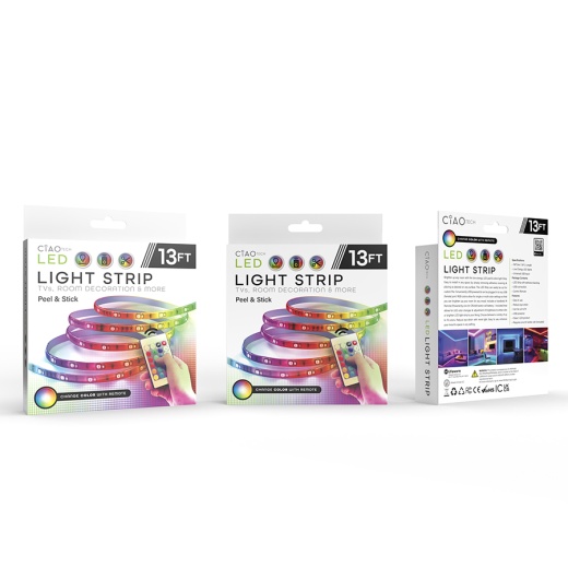 Adhesive Led Light Strips - Remote Control, 13'