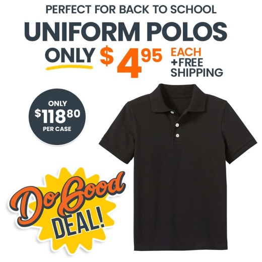 Uniform Polos - 2XL, Black, Short Sleeve