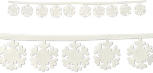 Fabric Snowflake Garlands - White, 3'11"