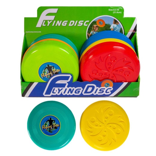 Flying Discs - 8.5 Inch, 2 Assorted Designs, 6 Total Colors