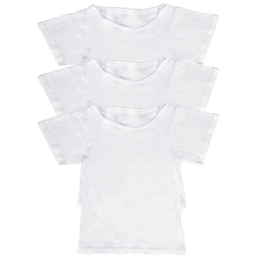 Girls' Cotton Undershirts - White, Large, 3 Pack