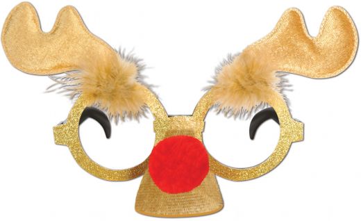 Glittered Reindeer Glasses