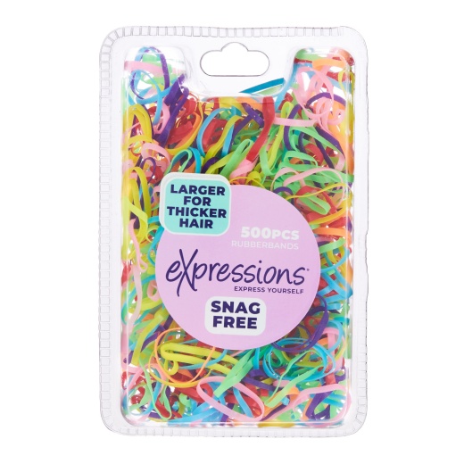 Elastic Hair Bands - 500 Pack, Assorted, Large Size