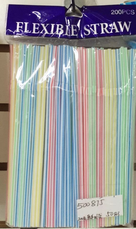 Assorted Drinking Straws - 100 Count