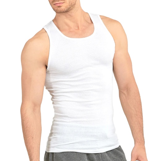 Men's Tank Tops - White, Size 3X, 3 Pack