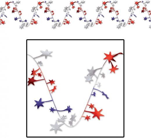 Gleam 'N Flex Garlands - Red, Silver, Blue, 25'