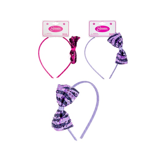 Zebra Stripe Bow Headbands - Assorted Colors with Sequins