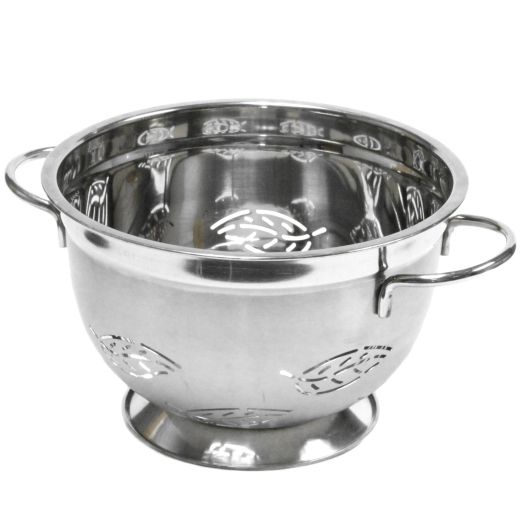 Stainless Steel Colanders - 5 Quart, Leaf Design