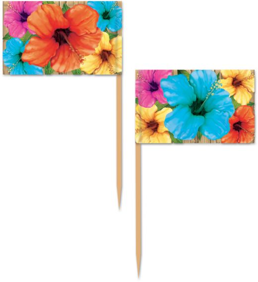 Hibiscus Picks - 50 Pack, 2.5"