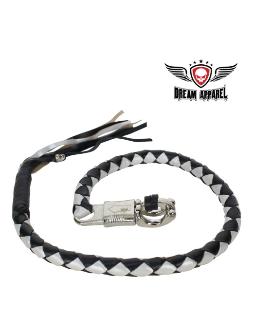 36" Black And Silver Get Back Whip