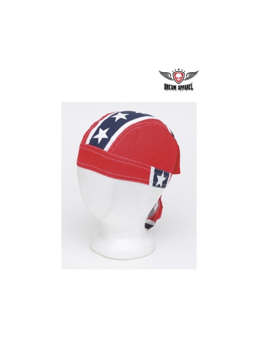 Cotton Skull Cap with Full Rebel Flag - 12Pcs/Pack