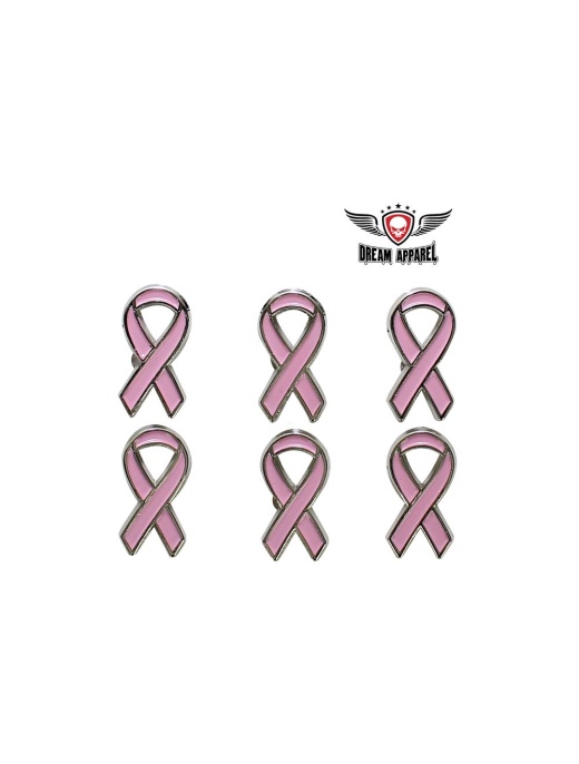 2" Chrome Breast Cancer Awareness Pin - 6 Pack