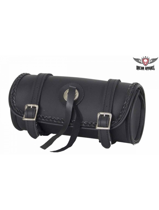 Dream Apparel 12" Pvc Motorcycle Tool Bag With Braid & Concho