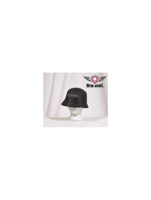 Leather Cap with Choppers Design