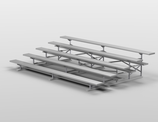 5 Row Aluminum Bleacher | 15' Length | 42 Seat