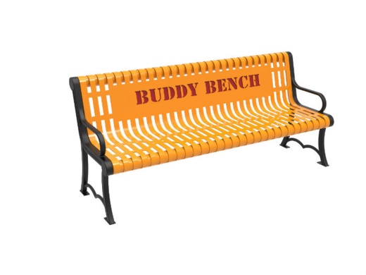 6' Buddy Austin Bench-Slatted Steel W/Arm - Portable