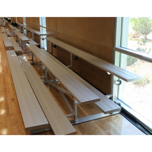 Spectator Tip N' Roll 15' Bleacher - 2 Row - Single Foot Plank