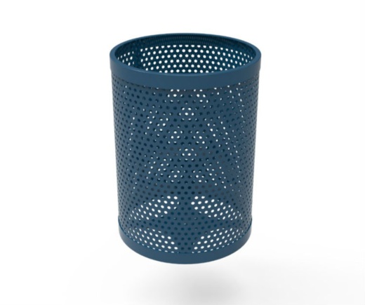 32 Gallon Punched Steel Trash Can