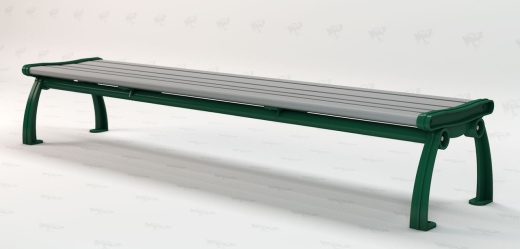 8' Heritage Recycled Plastic Backless Park Bench