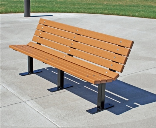 6' Contour Park Bench - Surface Mount