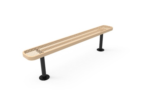 4' Bench-Expanded Metal No/Back - Surface Mount