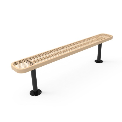 8' Bench Expanded Metal No/Back - Surface Mount
