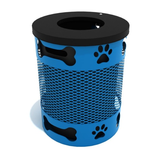 32 Gallon Dog Park Trash Can - Paw And Bone Cutout