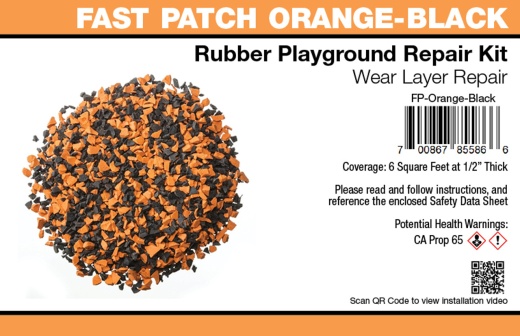 Fast Patch Poured-In-Place Surfacing Repair Kit Fix Rubber Playground – Orange-Black