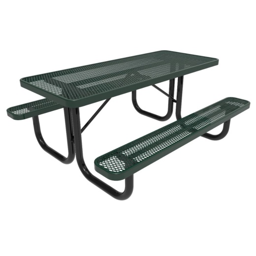 8' Kids Rectangular Expanded Metal Picnic Table - Portable - Elementary Size