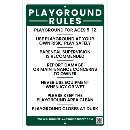 Aluminum Playground Sign - Ages 5-12