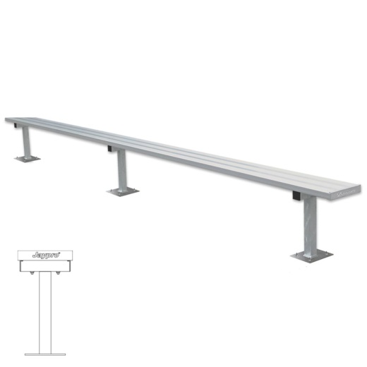 15 Foot Player Bench Without Back - Surface Mount