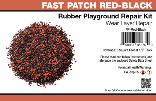 Fast Patch Poured-In-Place Surfacing Repair Kit Fix Rubber Playground –Red Black