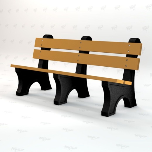 6' Colonial Recycled Plastic Park Bench - Portable